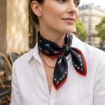 Classic Equestrian Silhouette Square Scarf | 100% Mulberry Silk (65x65cm)