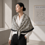 Nocturne Rose Silk Scarf