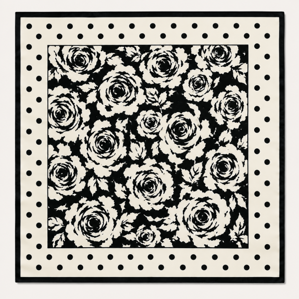 Noir Roseraie Silk Scarf