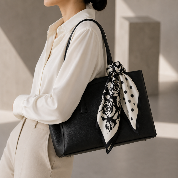 Noir Roseraie Silk Scarf