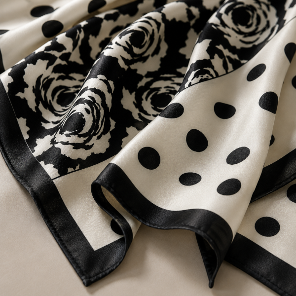 Noir Roseraie Silk Scarf