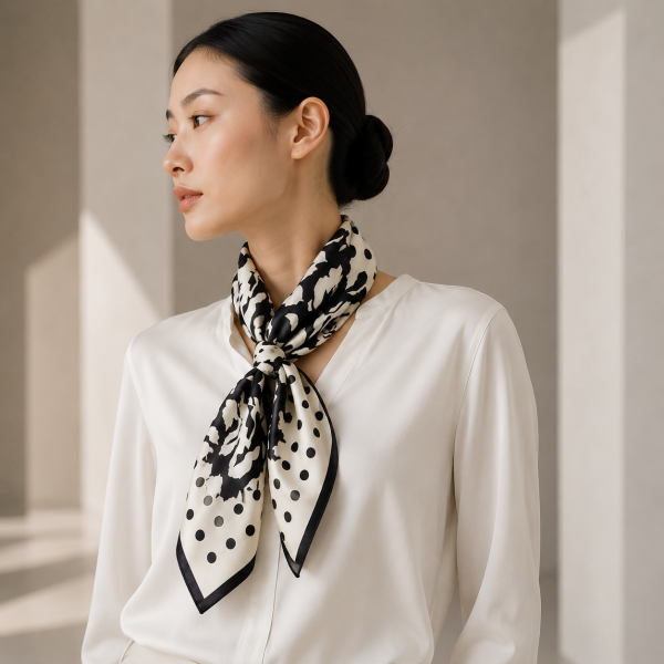 Noir Roseraie Silk Scarf