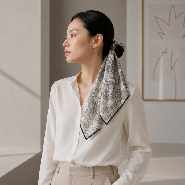 Verdant Reverie Silk Scarf