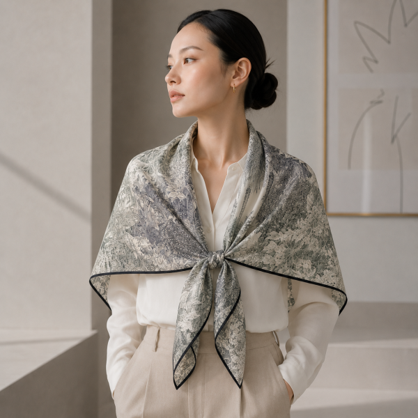 Verdant Reverie Silk Scarf