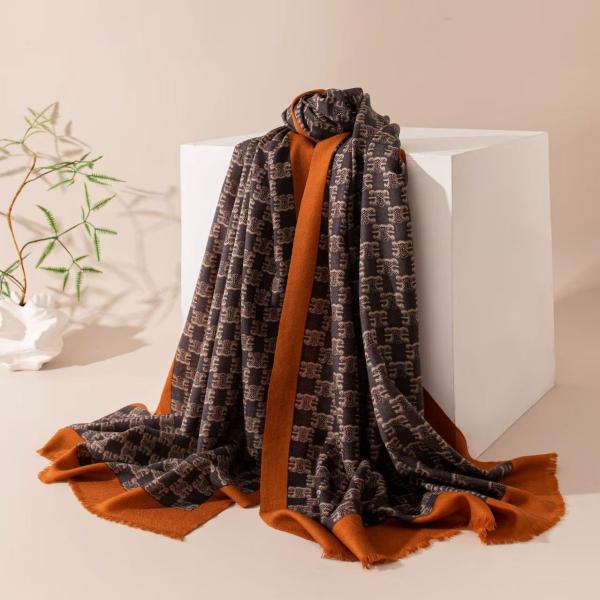 Heritage Monogram Wool Wrap — 100% Virgin Wool